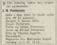 Dødsannonse Johan Bernhard Pettersen