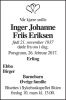 Dødsannonse for Inger Johanne Friis Eriksen