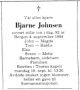 Dødsannonse Bjarne Johnsen