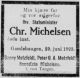 Dødsannonse Christian Michelsen