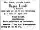 Dødsannonse Dagny Lundh