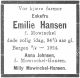 Dødsannonse Emilie Hansen