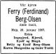 Dødsannonse Ferdinand Berg-Olsen
