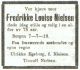 Dødsannonse Fredrikke Lovise Nielsen