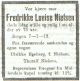 Dødsannonse Fredrikke Louise Nielsen