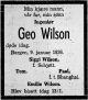 Dødsannonse GEO Wilson