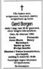 Dødsannonse Gerd Borgen