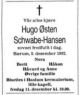 Dødsannonse Hugo Østen Schwabe-Hansen