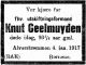 Dødsannonse Knut Geelmuyden