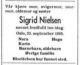 Dødsannonse Sigrid Nielsen