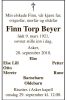Dødsannonse Finn Torp Beyer