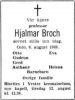 Dødsannonse for Hjalmar Johansen Broch