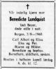 Dødsannonse Benedicte Lundquist