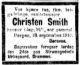 Dødsannonse Christen Smith