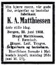 Dødsannonse Christian August Matthiessen