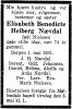 Dødsannonse Elisabeth Benedicte Heiberg Nævdal