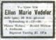 Dødsannonse Ellen Marie Vedeler Nielsen