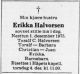 Dødsannonse Erikka Halvorsen, født Blydt-Nielsen