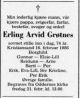 Dødsannonse Erling Arvid Grøtnes