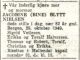Dødsannonse Erikka Jacobine Blytt Nielsen