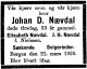 Dødsannonse Johan Danielsen Nævdal