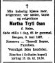 Dødsannonse Martha Tryti Osen