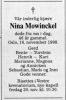 Dødsannonse Nina Mowinckel
