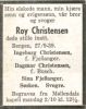 Dødsannonse (Roy) Ragnvald Emil Christensen
