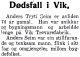 Dødsmelding Anders Tryti Seim