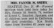 Mrs Fannie M. Smith